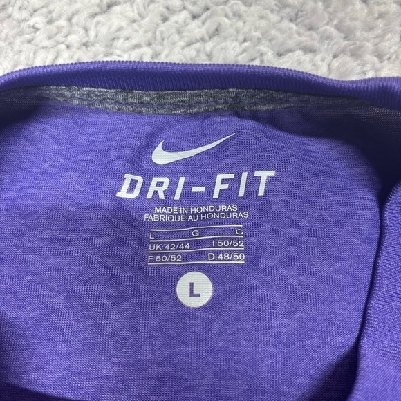 Nike Shirt Mens Large Drifit Activewear Crewneck Purple Running Gym Training - Picture 3 of 4